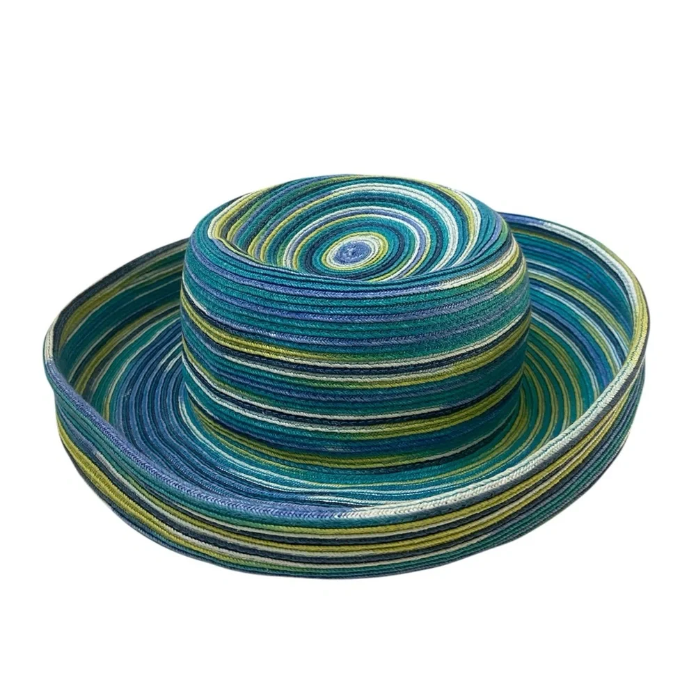 ERIC JAVITS  Women’s Turquoise/Multi Summer Hat - Picture 2 of 6